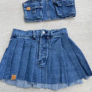 Denim skirt set